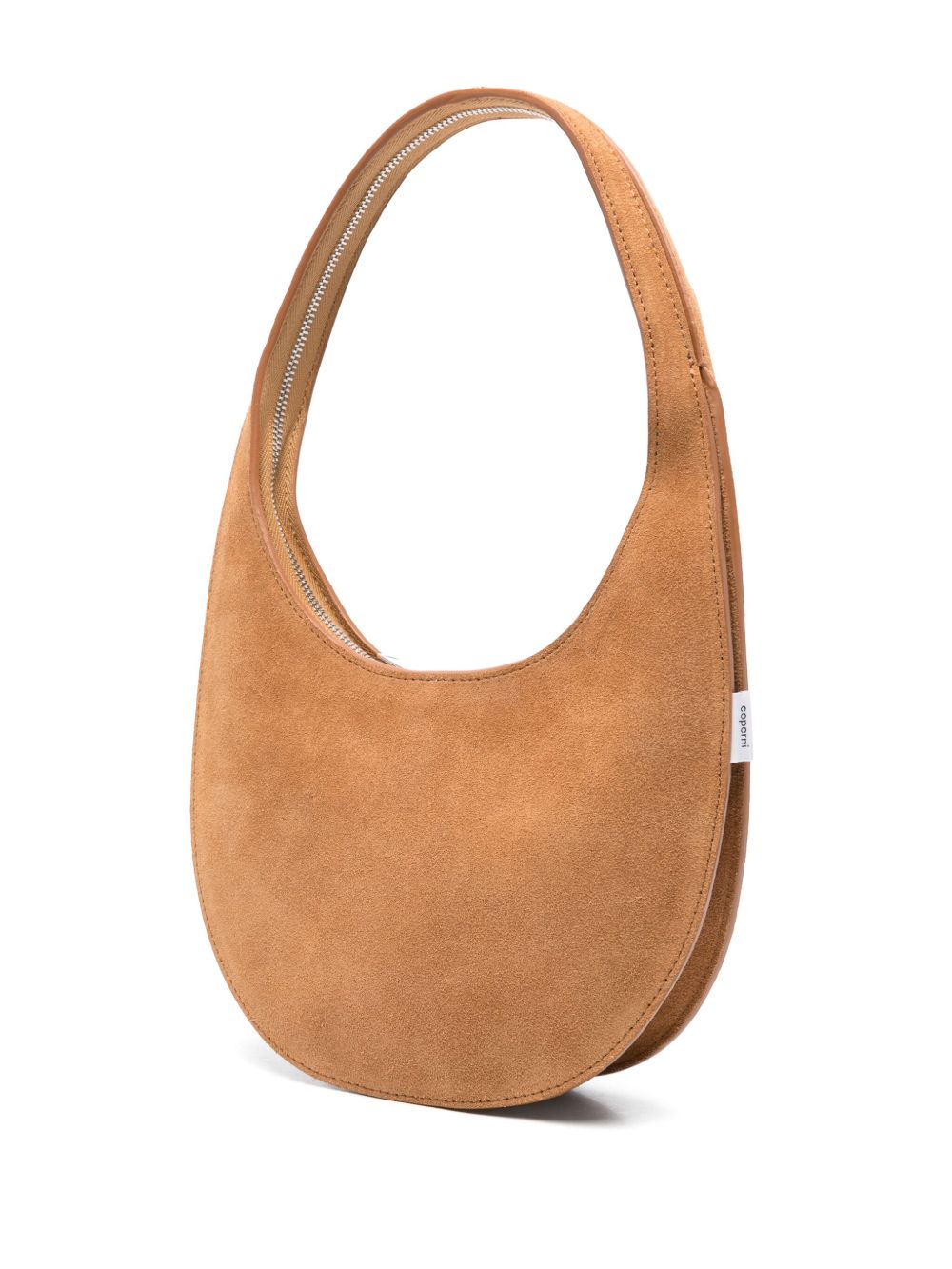 Crescent-Shaped Suede Handbag