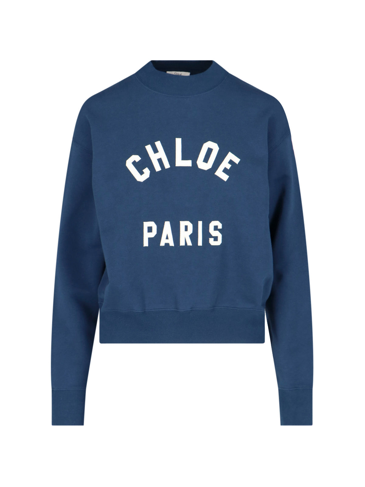 "Paris" Crew Neck Sweatshirt, In Blue Cotton