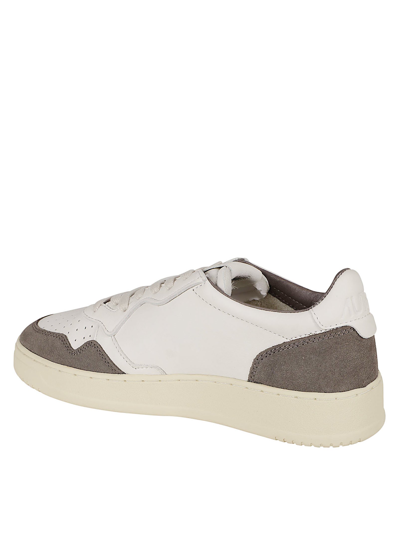 Low-Top Sneakers with Suede and Leather Upper and Contrasting Sole
