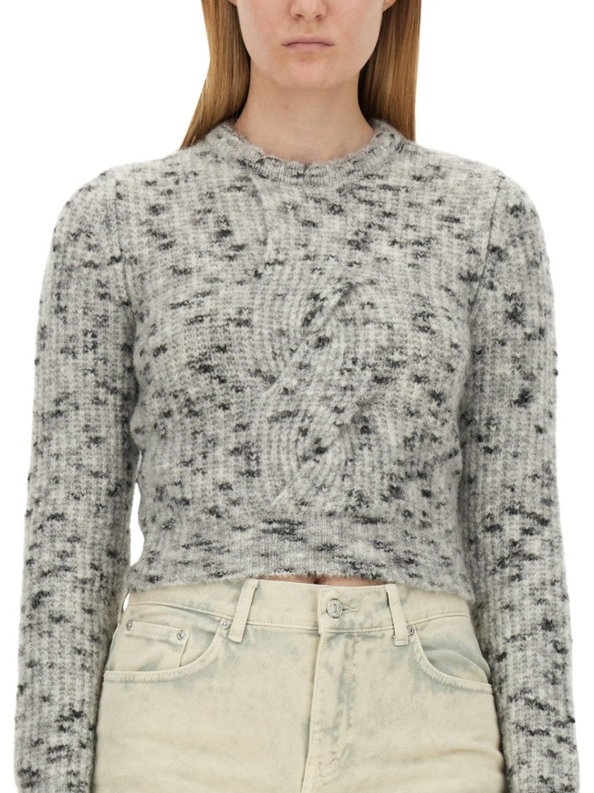 Textured Knit Cropped Sweater