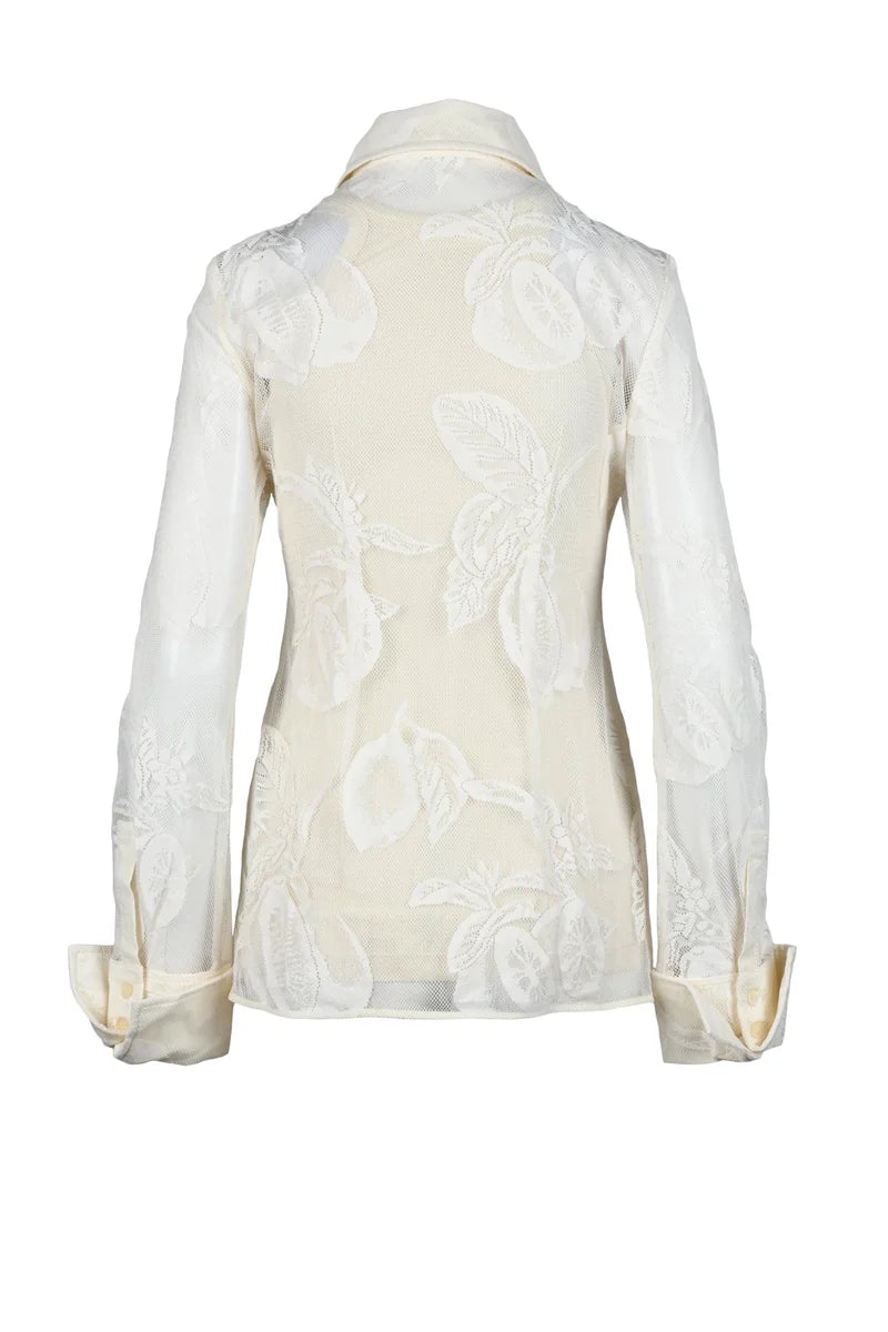 Lace Shirt Cotton/Polyamide - Cream