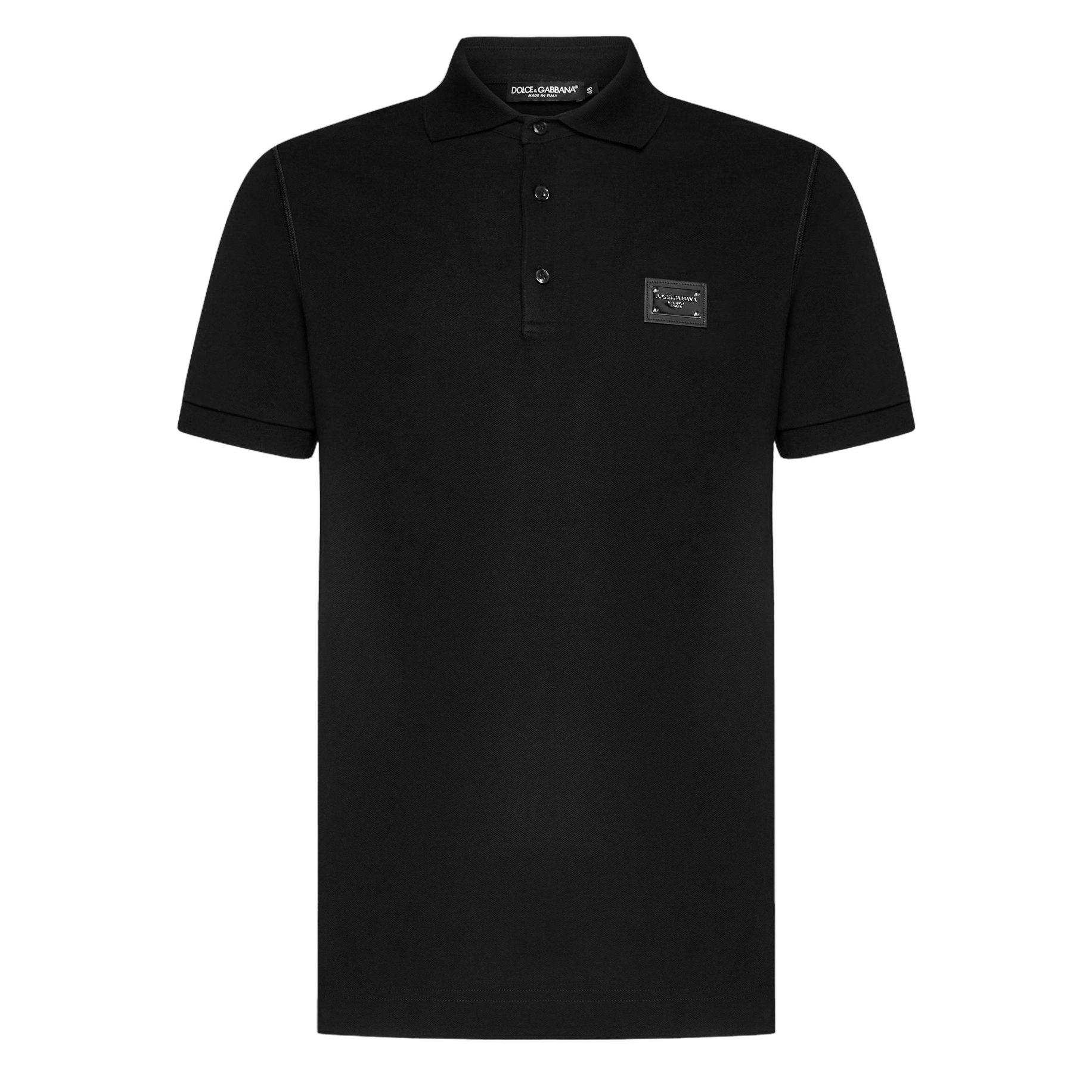 Classic Black Polo Shirt with Traditional Collar