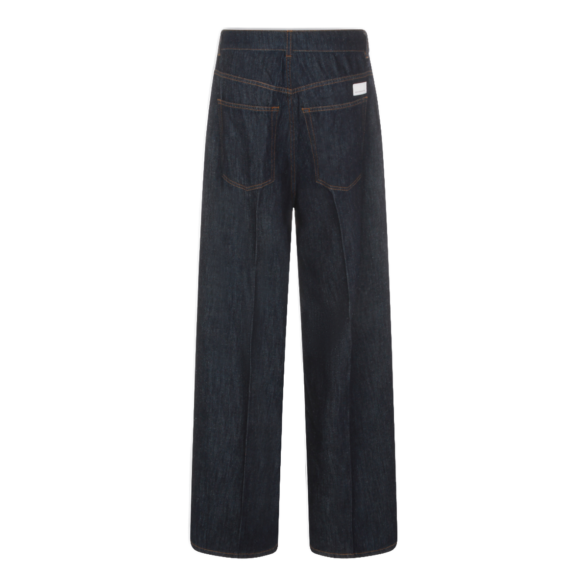 Straight-Leg Denim Jeans With High Waist
