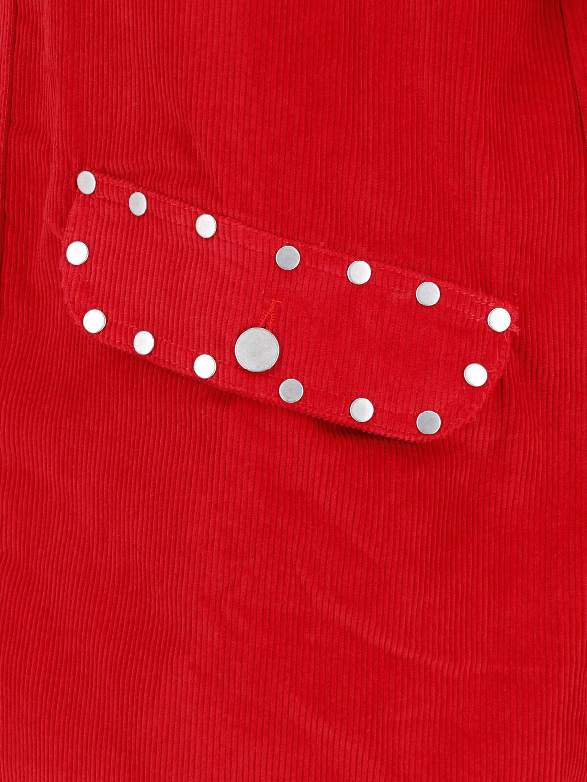Red Joaquin Ribbed Velvet Studded Coat