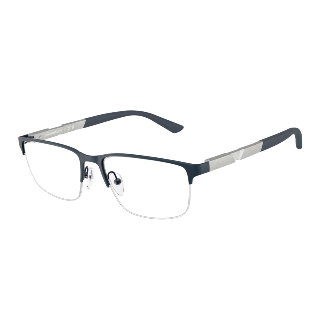 0ea1164 Semi-Rimless Black Eyeglasses with Metallic Accents