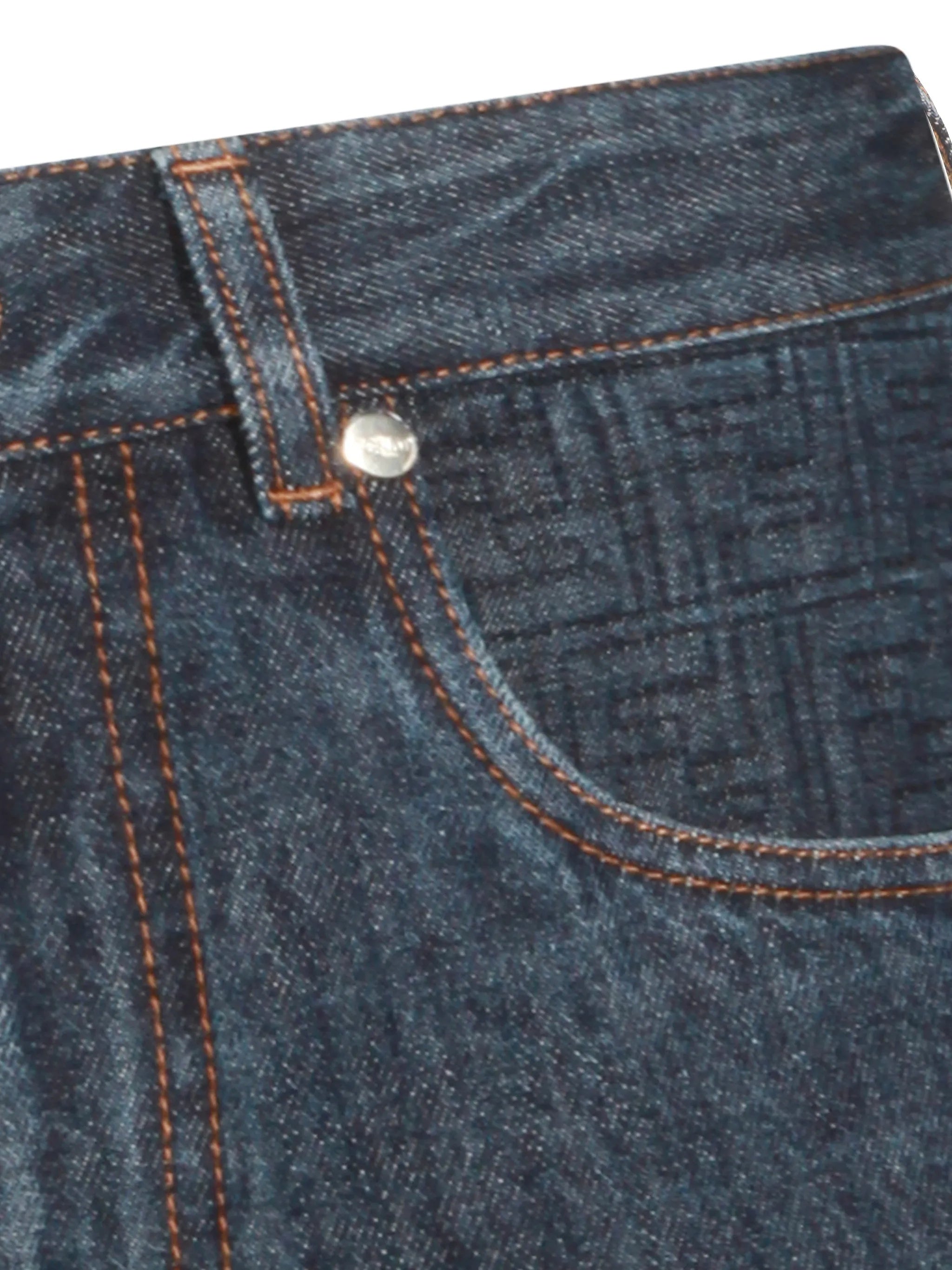 Short FF Padded Dark Denim Shorts