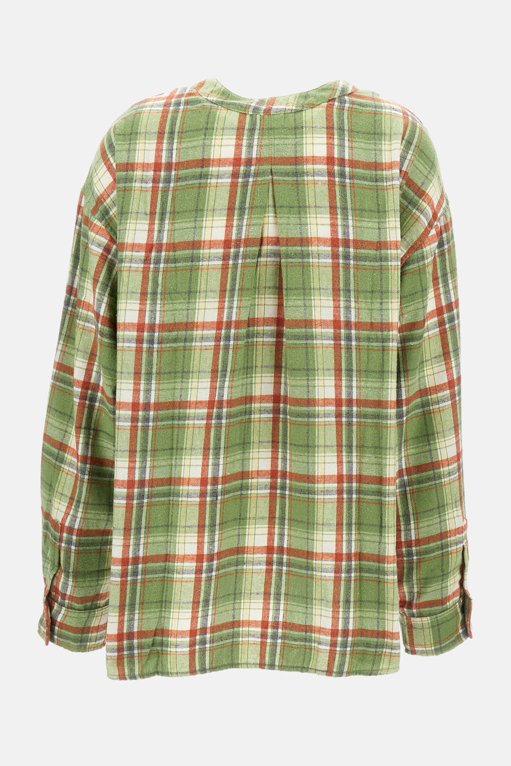 Flared Oversized Long-Sleeved Shirt With Stand-Up Collar