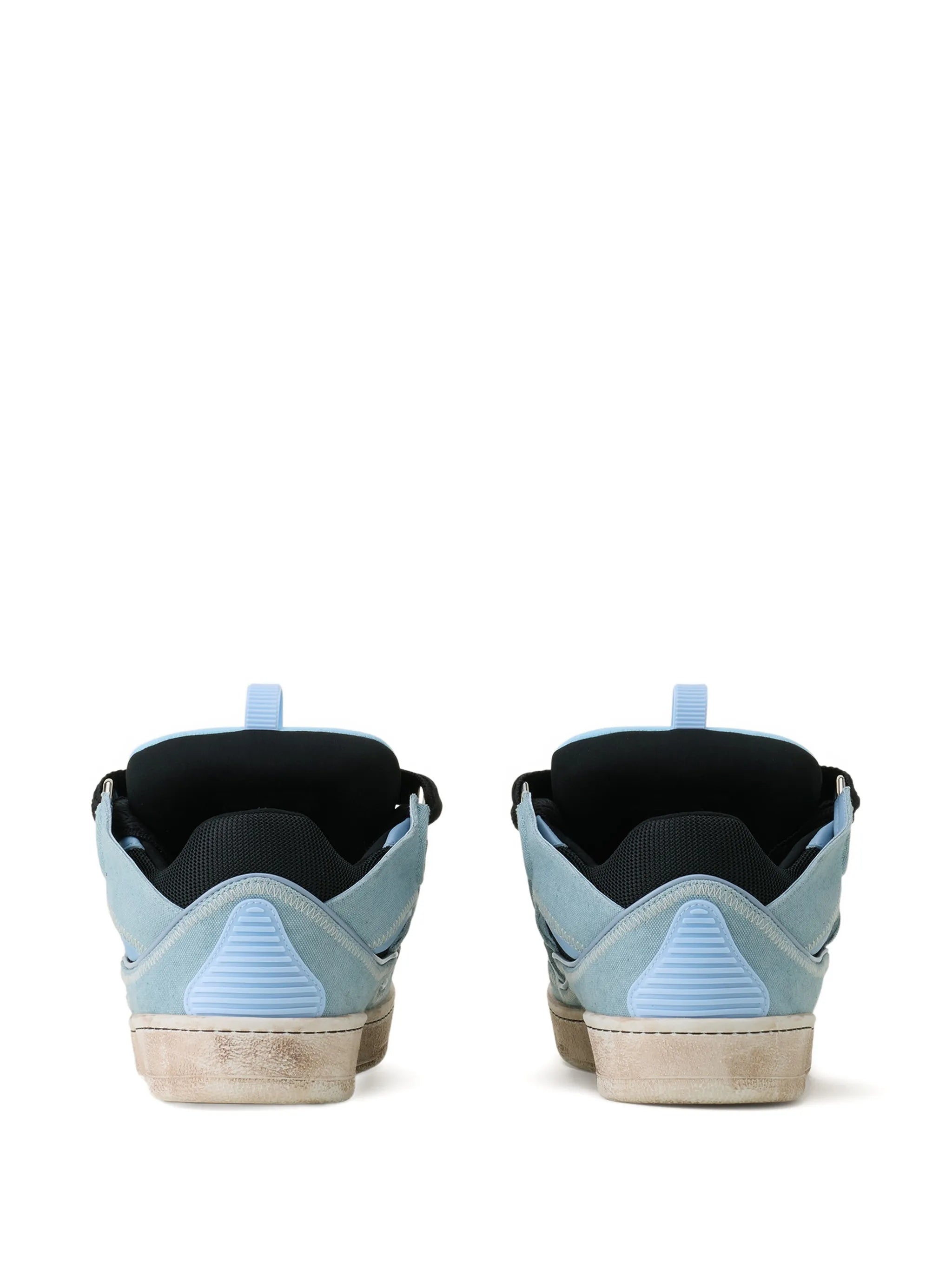 Blue Curb Sneakers Cut-Out Suede Sneakers