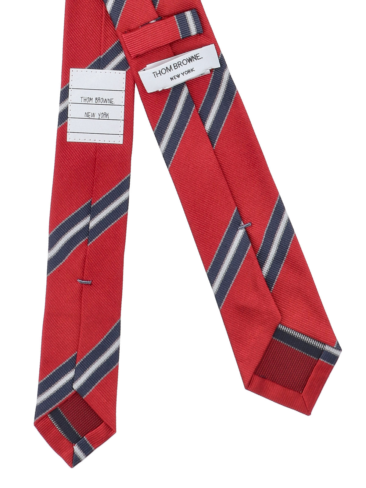 Regimental Stripe Silk Tie with Embroidered Crest