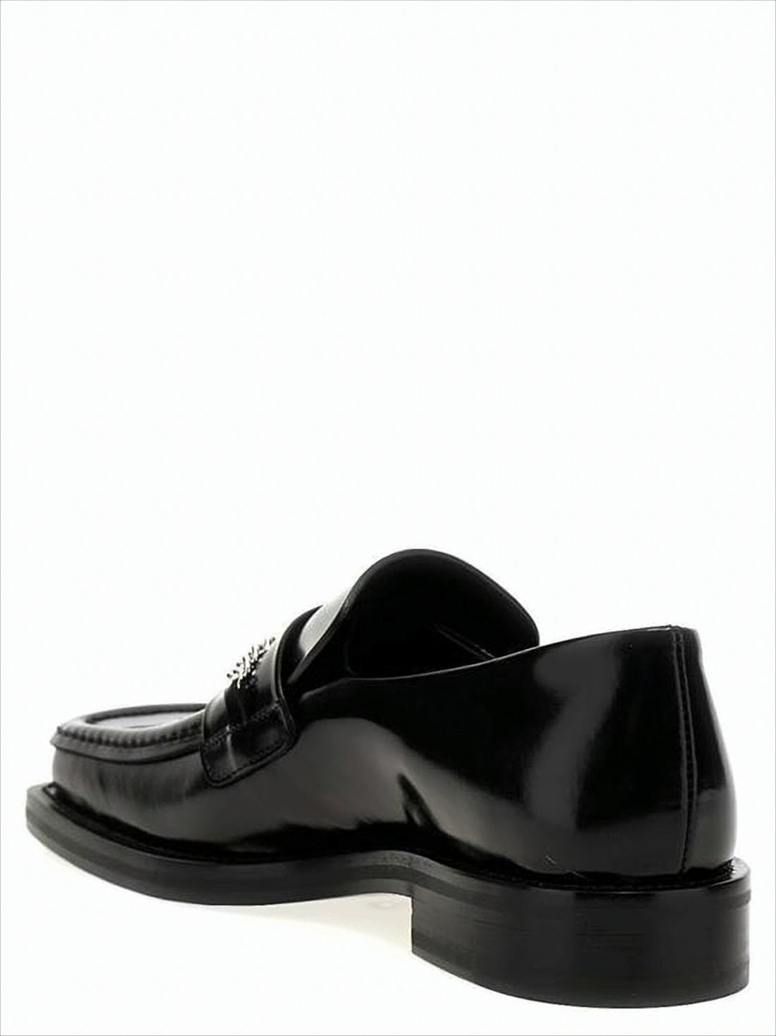 Sleek Polished Leather Loafers with Square Toe