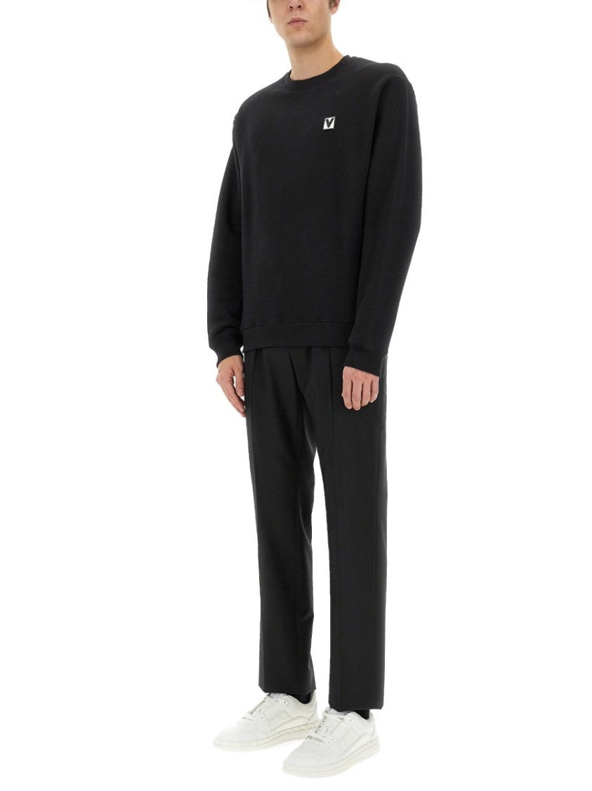 Cotton Crewneck Sweatshirt With Patch