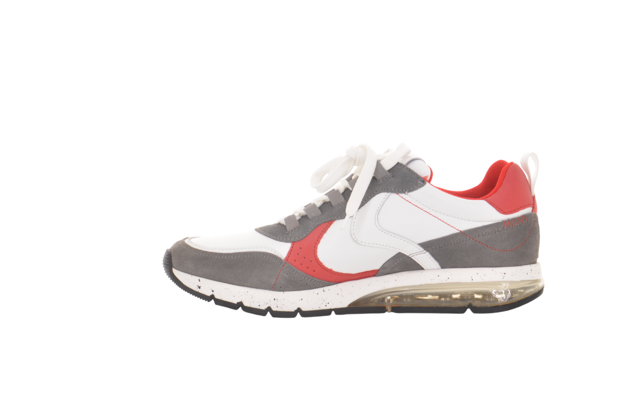 Lace-Up Sneakers With Air Cushion And Graphic Accents
