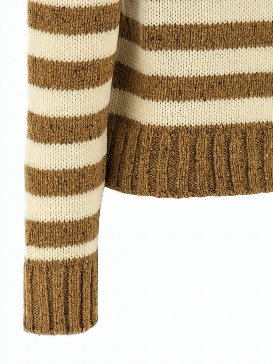 Classic Striped Wool Sweater With Crew Neckline And Ribbed Finish
