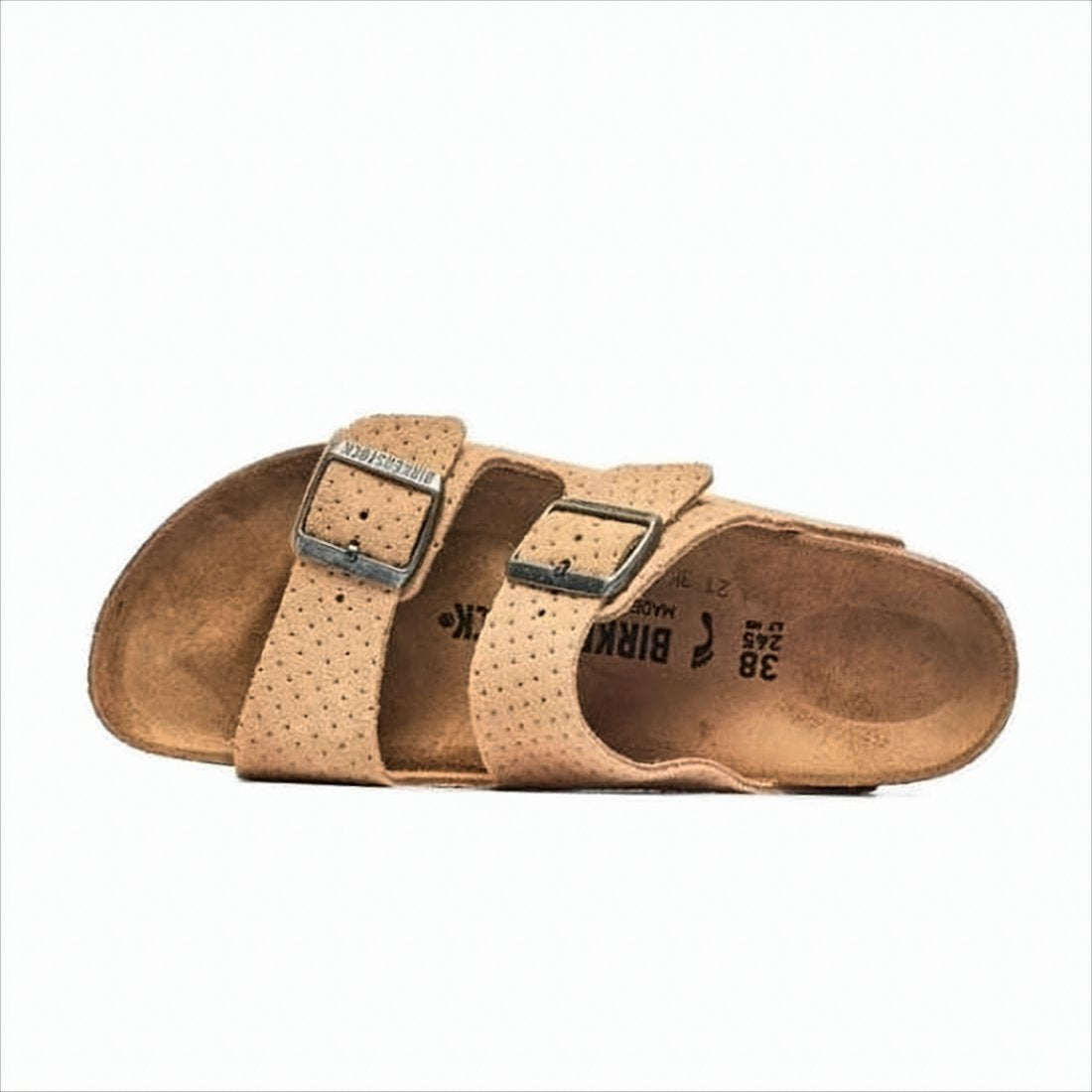 Dual-Strap Suede And Leather Sandal