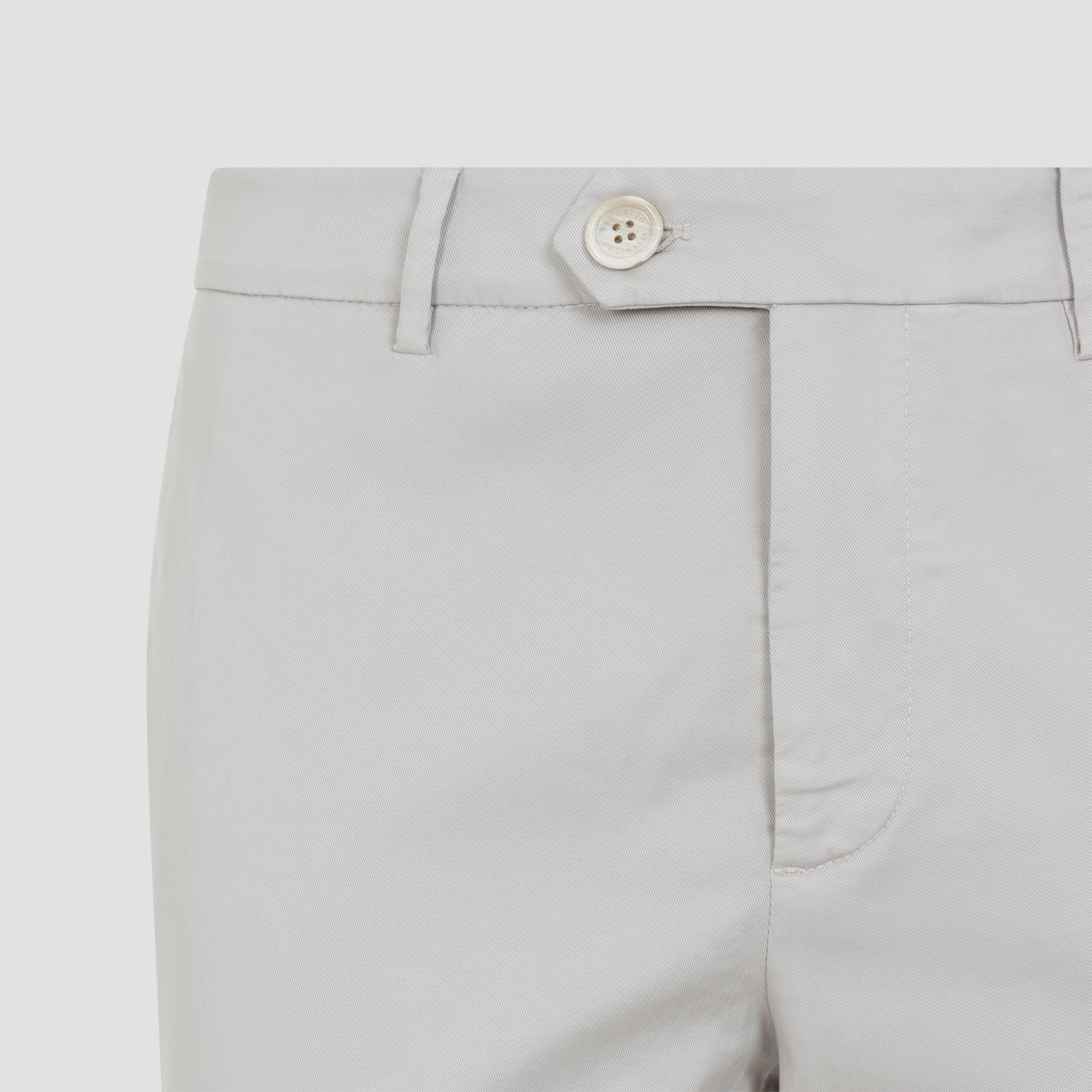 Italian Cotton Chino Pants With Tailored Fit And Refined Details