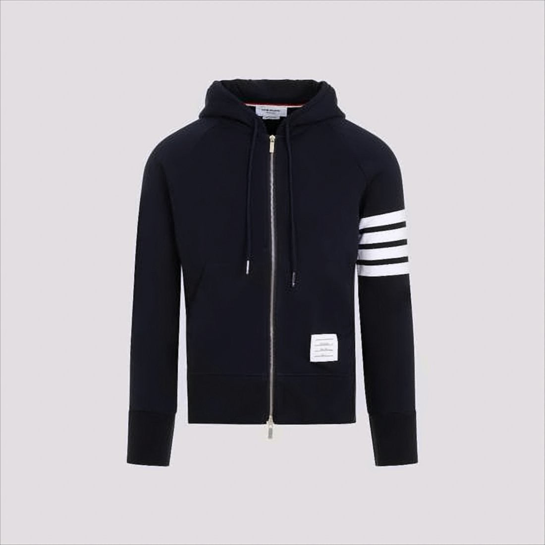Hooded Sweatshirt with Zip-Up Front and Iconic Stripes