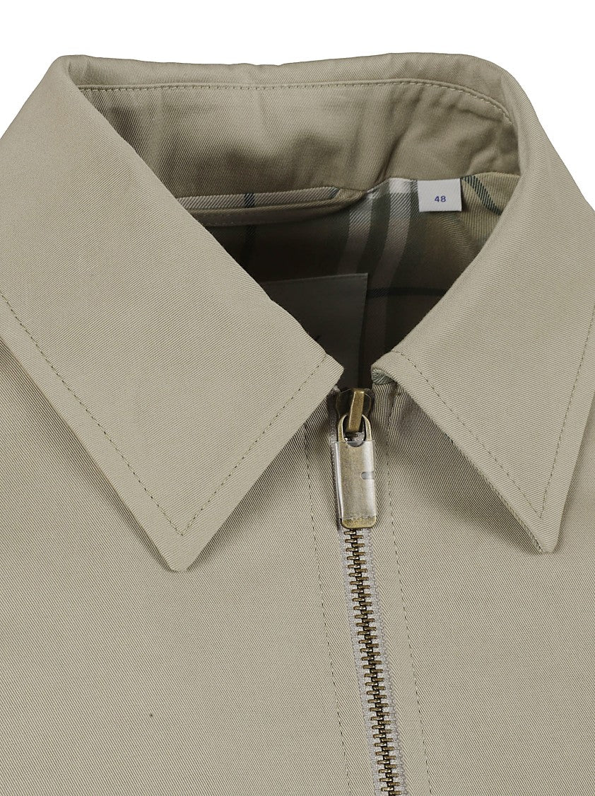 Zip-Front Coat With Ribbed Detail