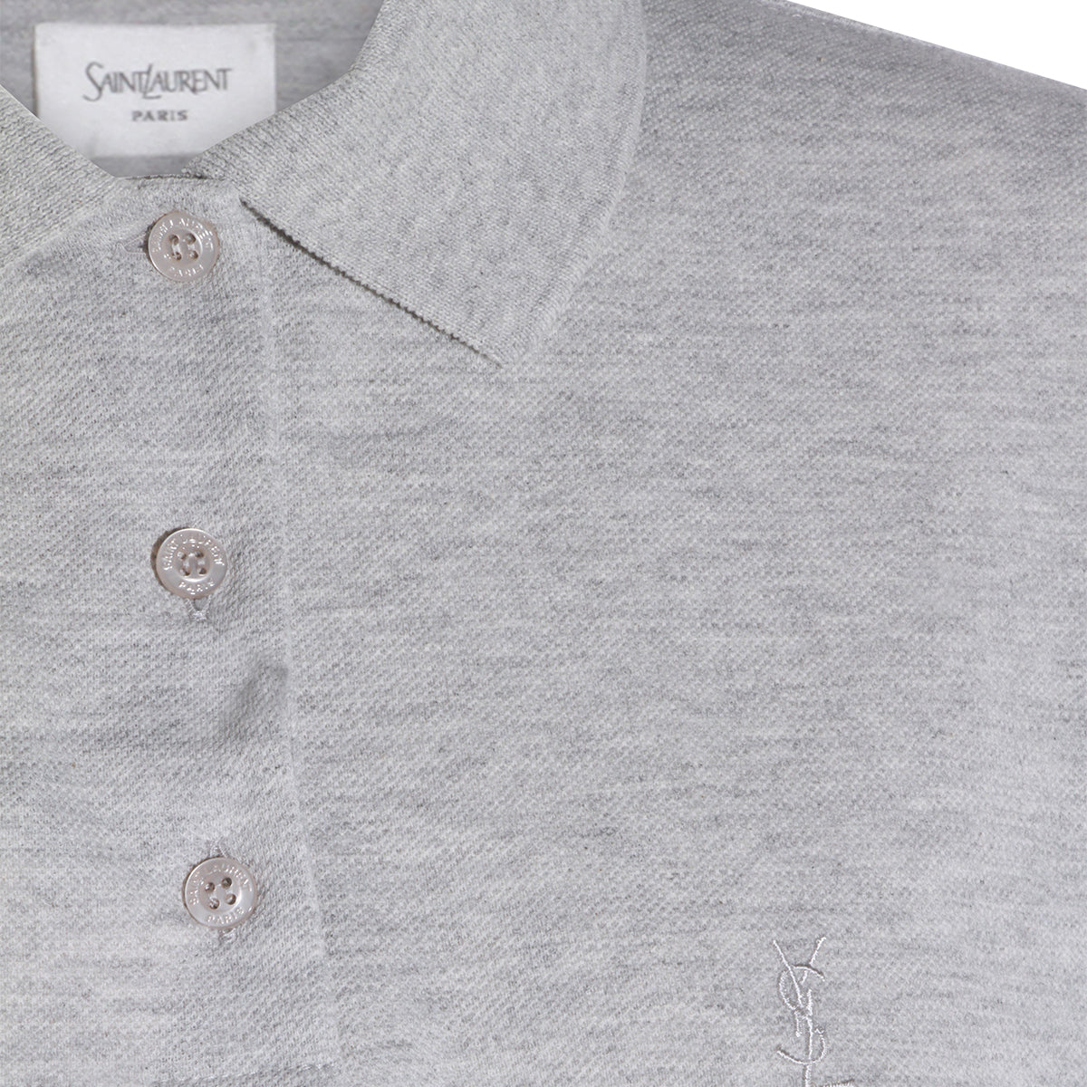 Grey Cotton Polo Shirt