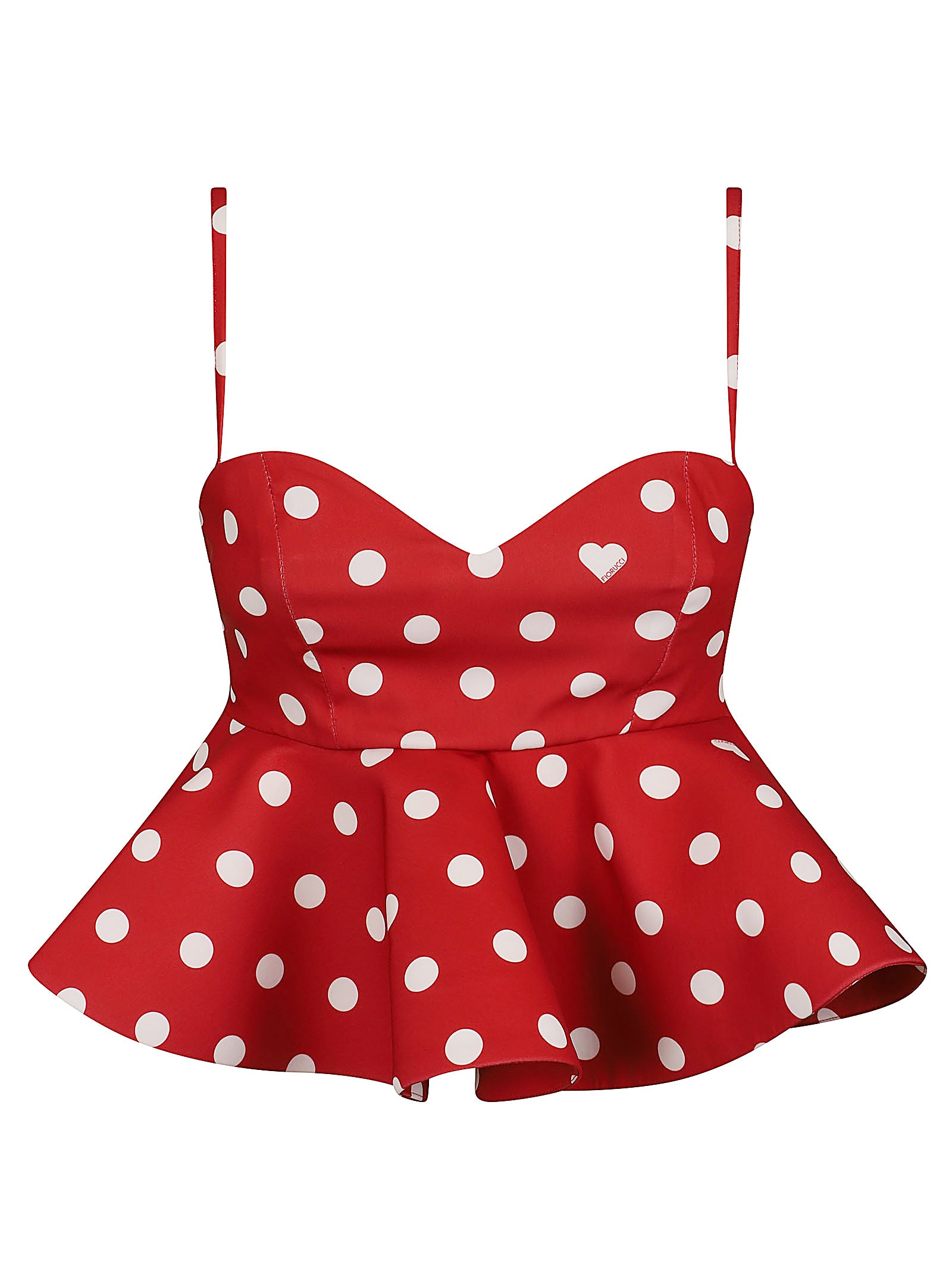 Vibrant Red Polka Dot Cropped Top