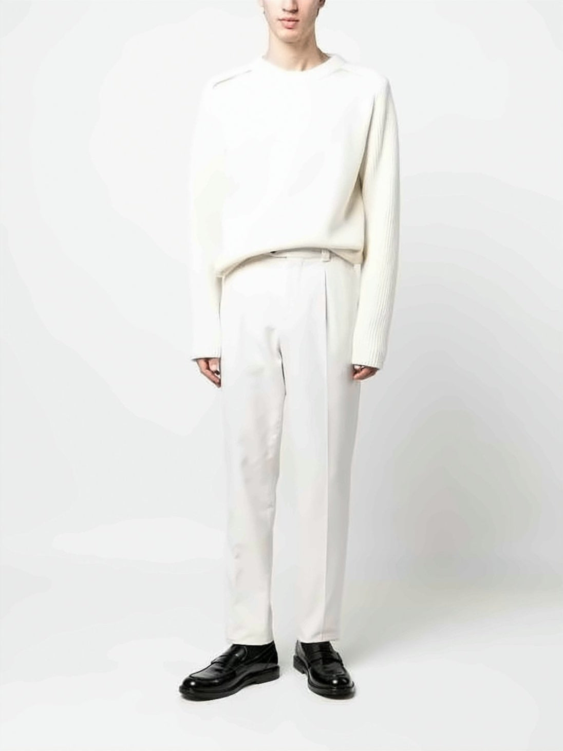 Tailored White Straight Pants