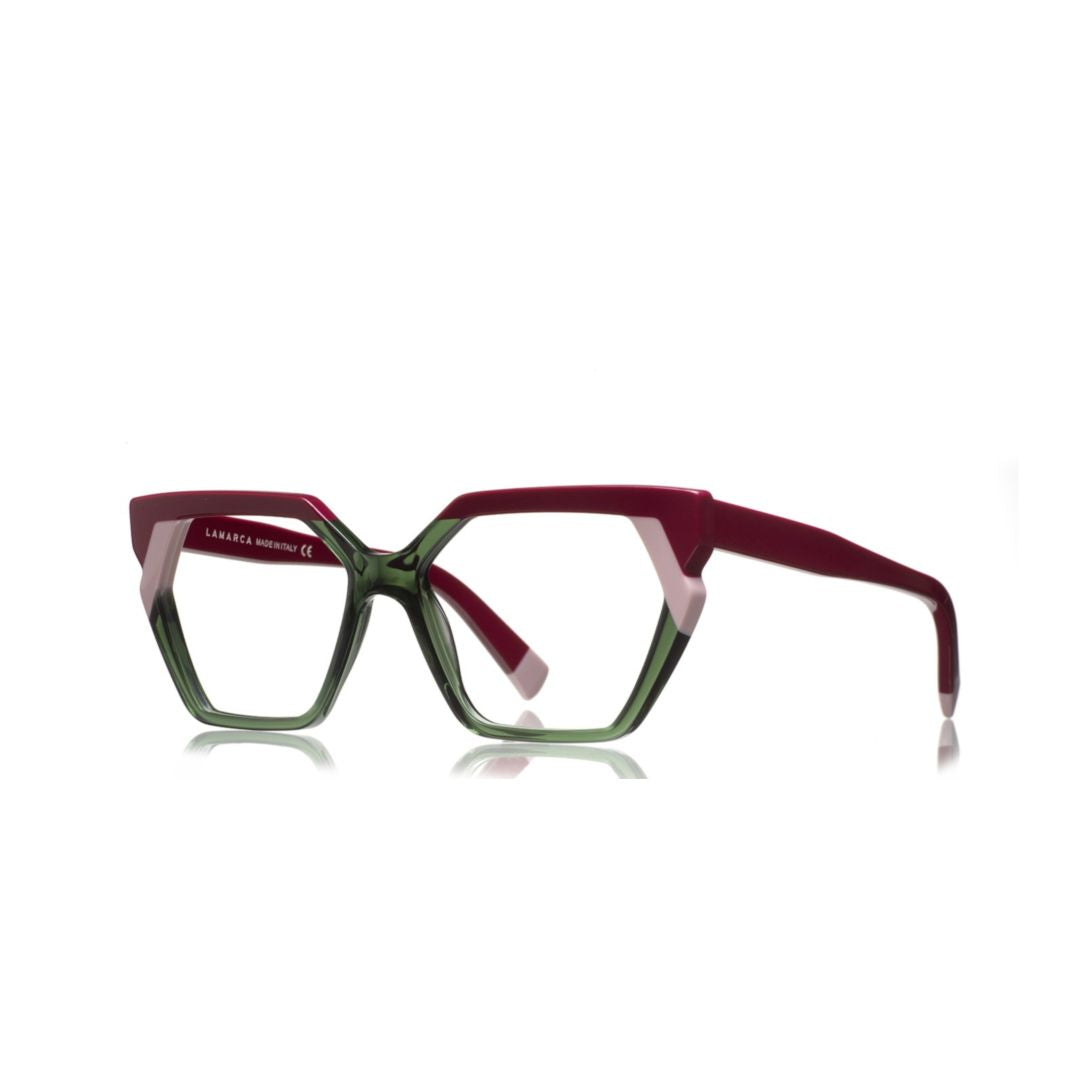 09352 Fusioni 156 Bold Geometric Eyeglasses with Distinctive Color Contrast