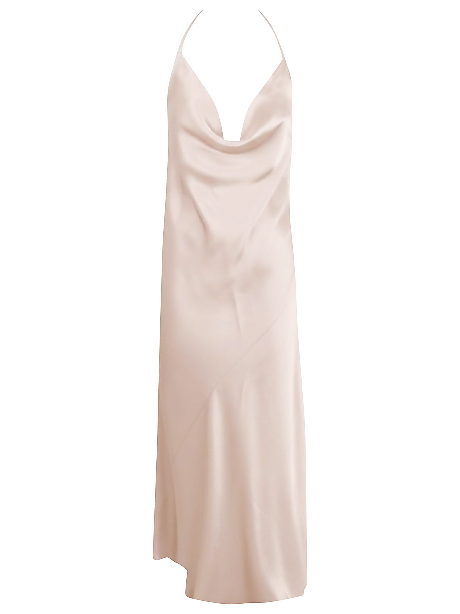 Cowl Neck Midi Dress with Spaghetti Straps