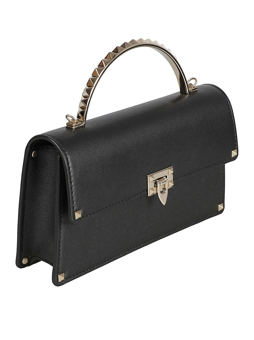 Foldover Top Clasp Bag With Signature Rockstud Detailing