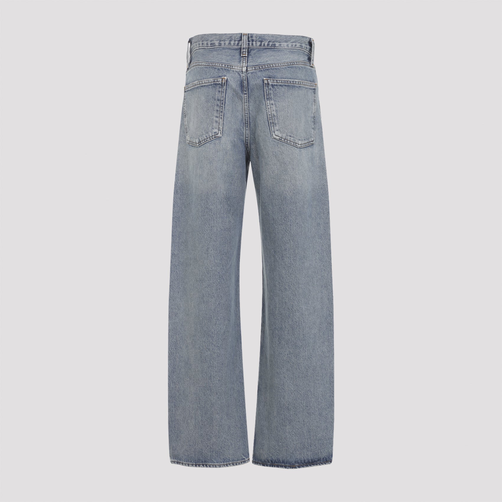 High-Waisted Straight-Leg Jeans With Subtle Distressing