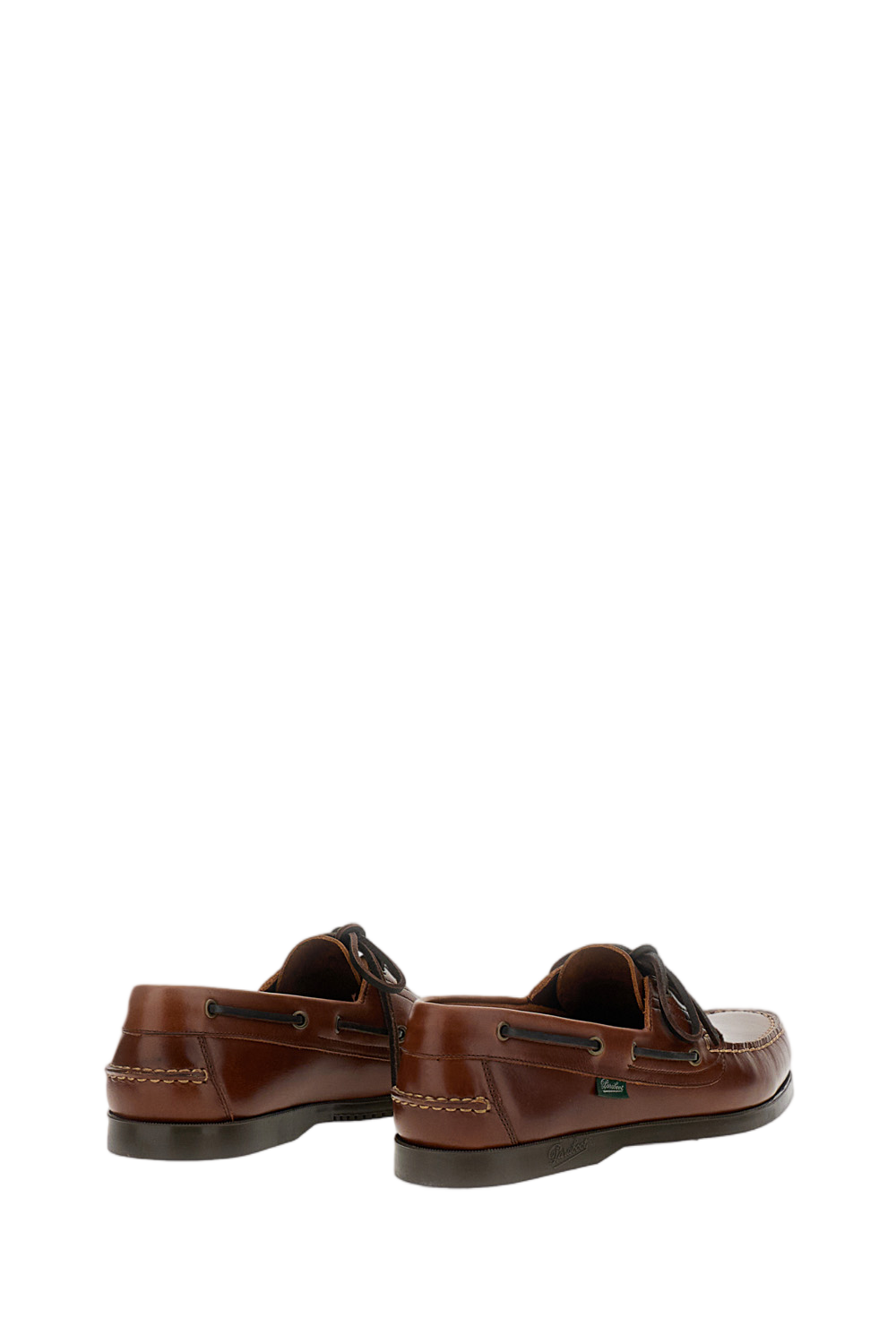 Brown Leather Boat Shoes with 360° Lacing