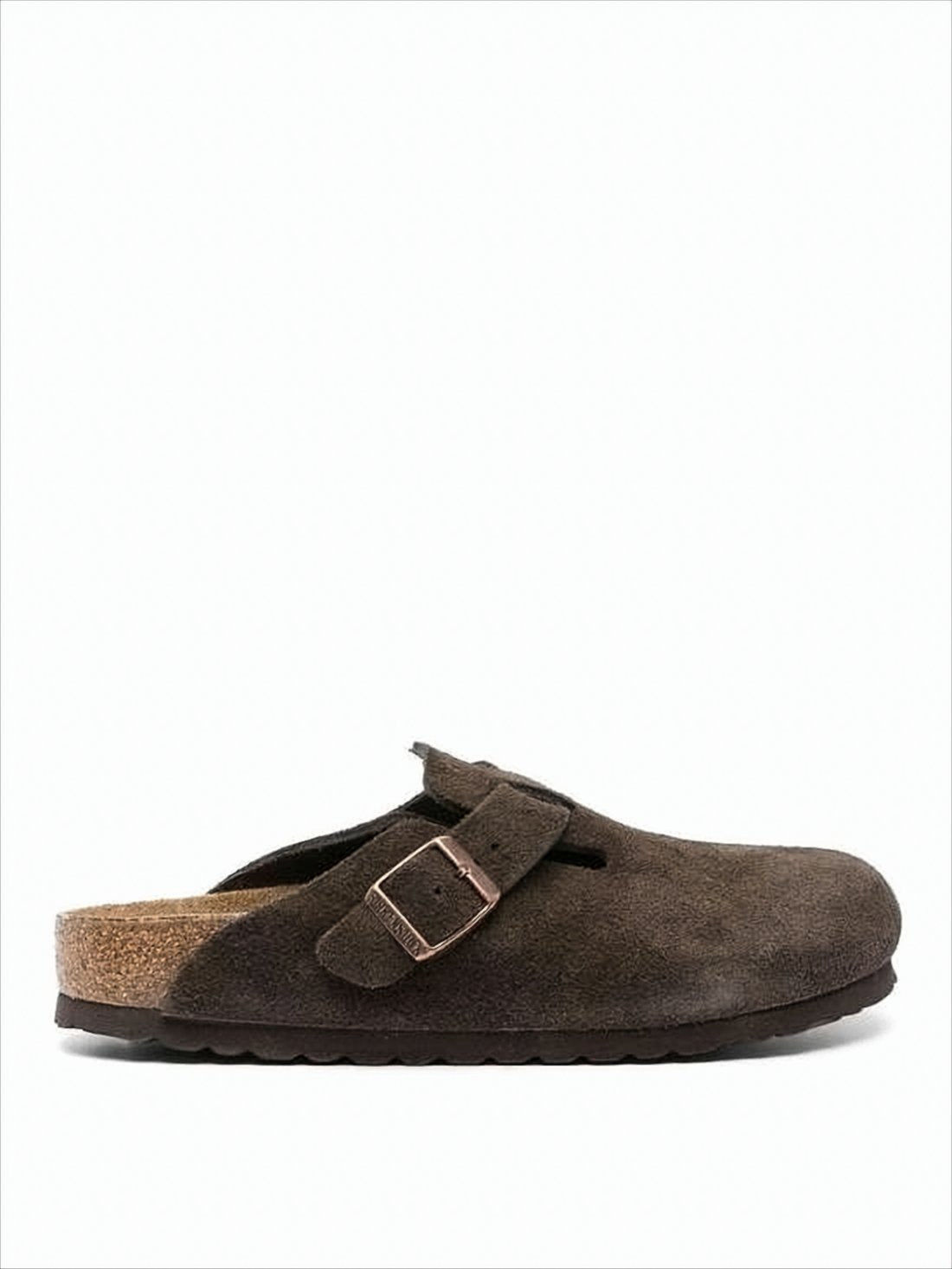Suede Slip-On Clogs with Adjustable Buckle