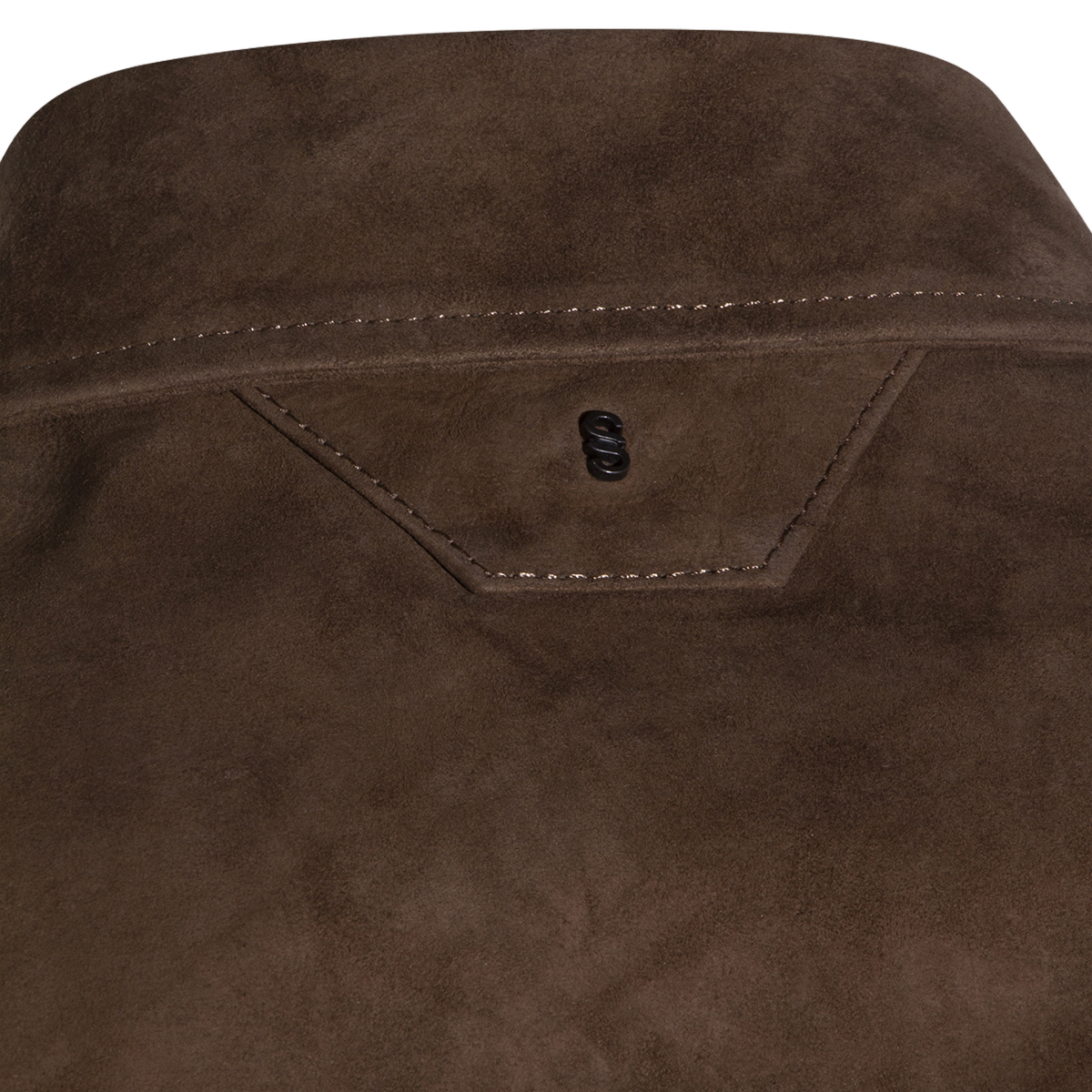 Brown Suede-Like Jacket With Classic Collar