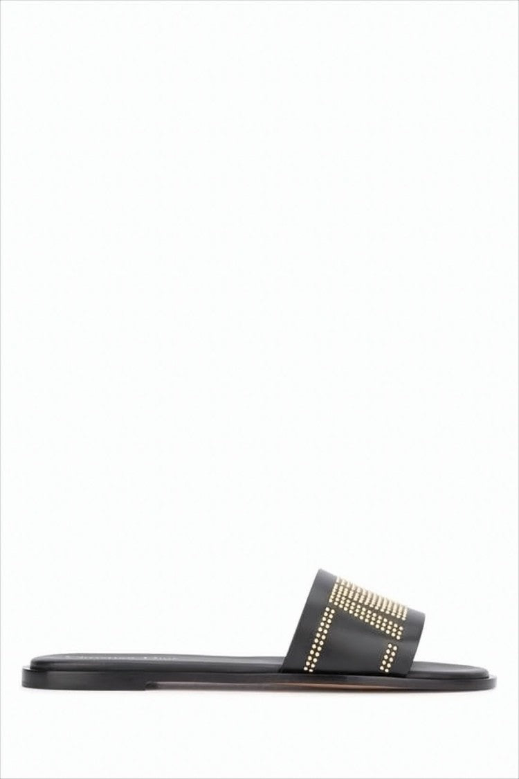 Geometric Studded Slide Sandal with Minimalist Design