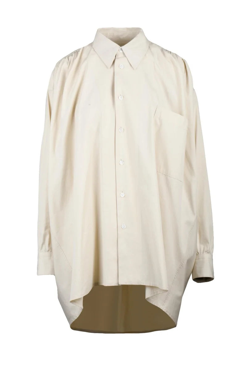 Oversized Shirt Cotton/Viscose - Beige