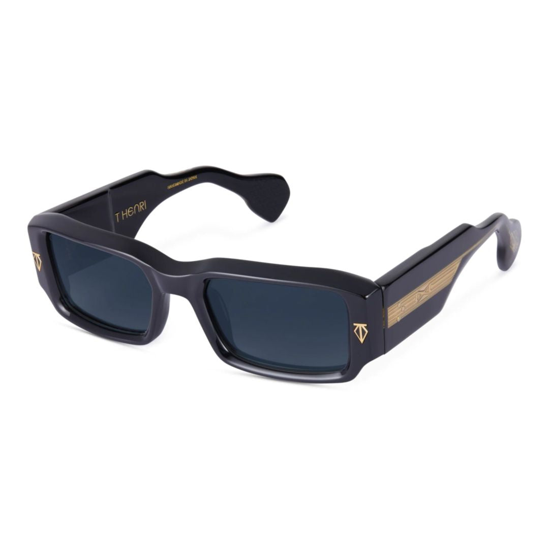 Rossi Rectangular Acetate Sunglasses with Gold-tone Accents