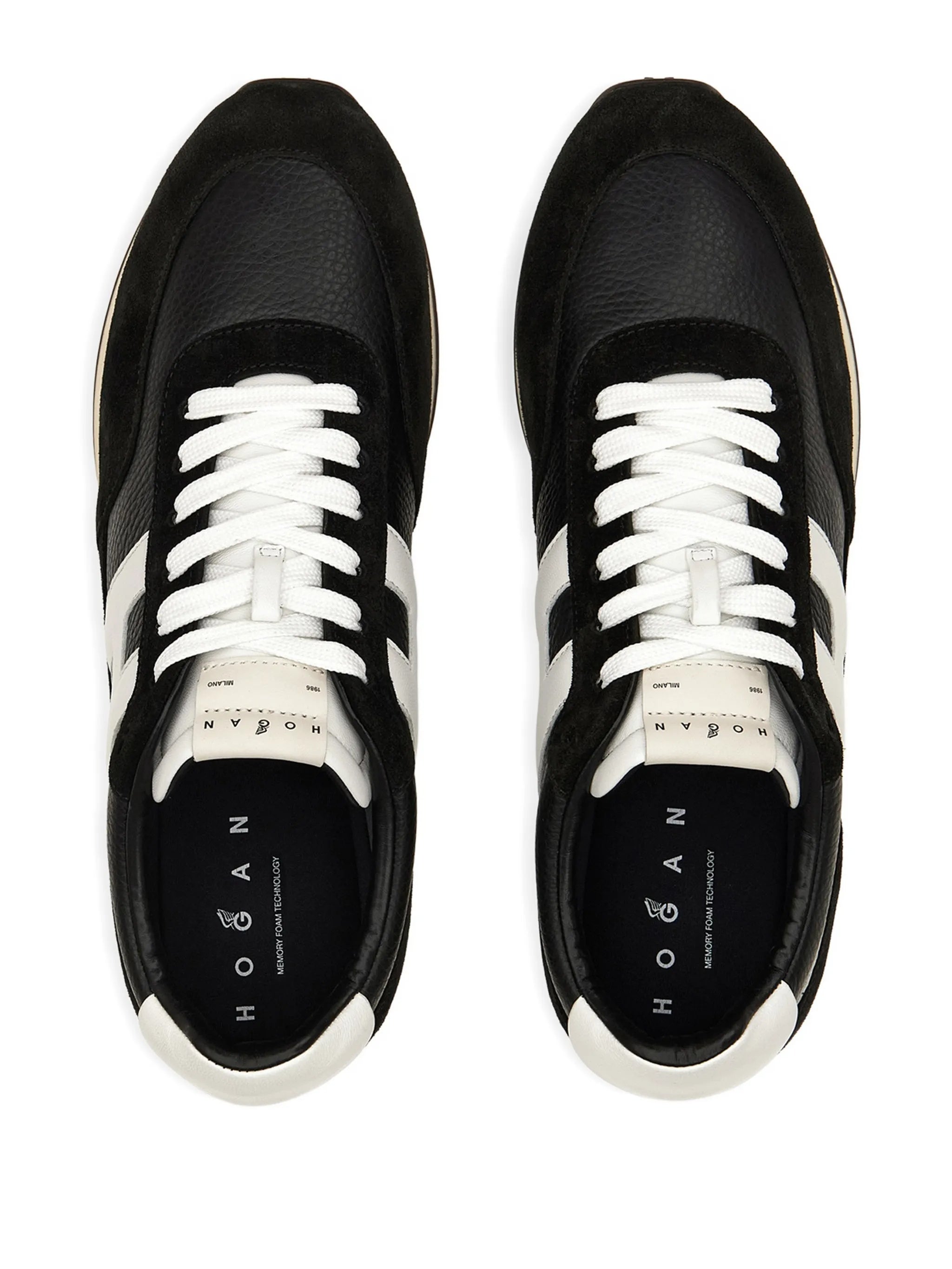 Black Low-Top White Accent Logo Sneakers