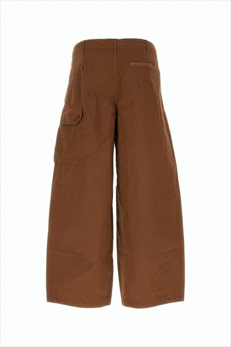 Brown Straight-Cut Shorts with Structured Waistband