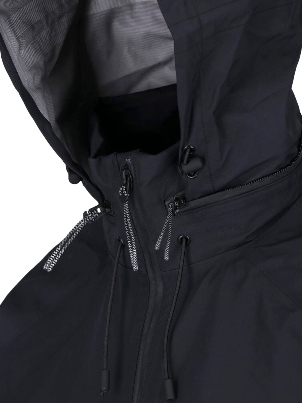 Black Functional Adjustable Hooded Jacket