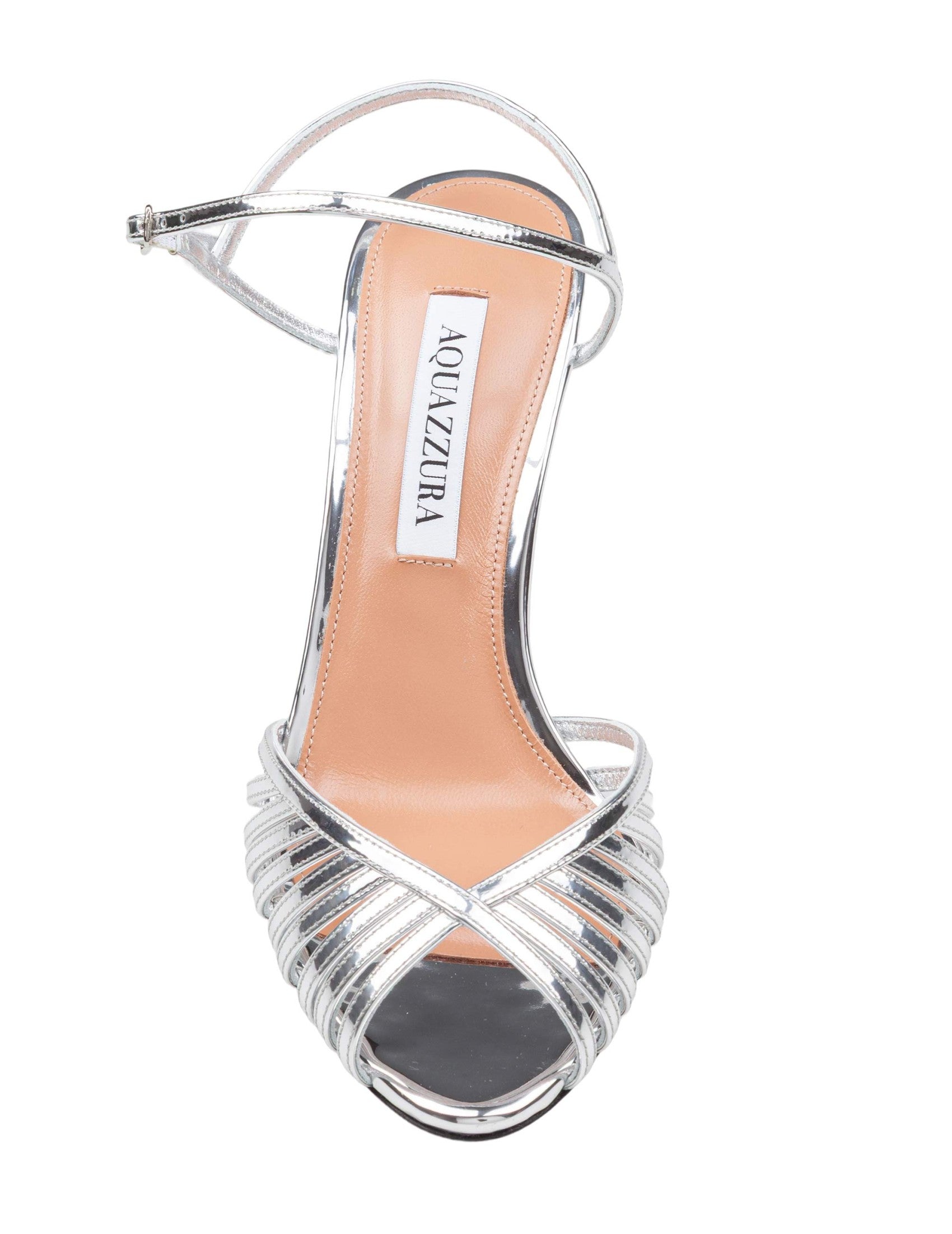 Hold Me 85 Sandal In Mirror-Color Leather, Silver