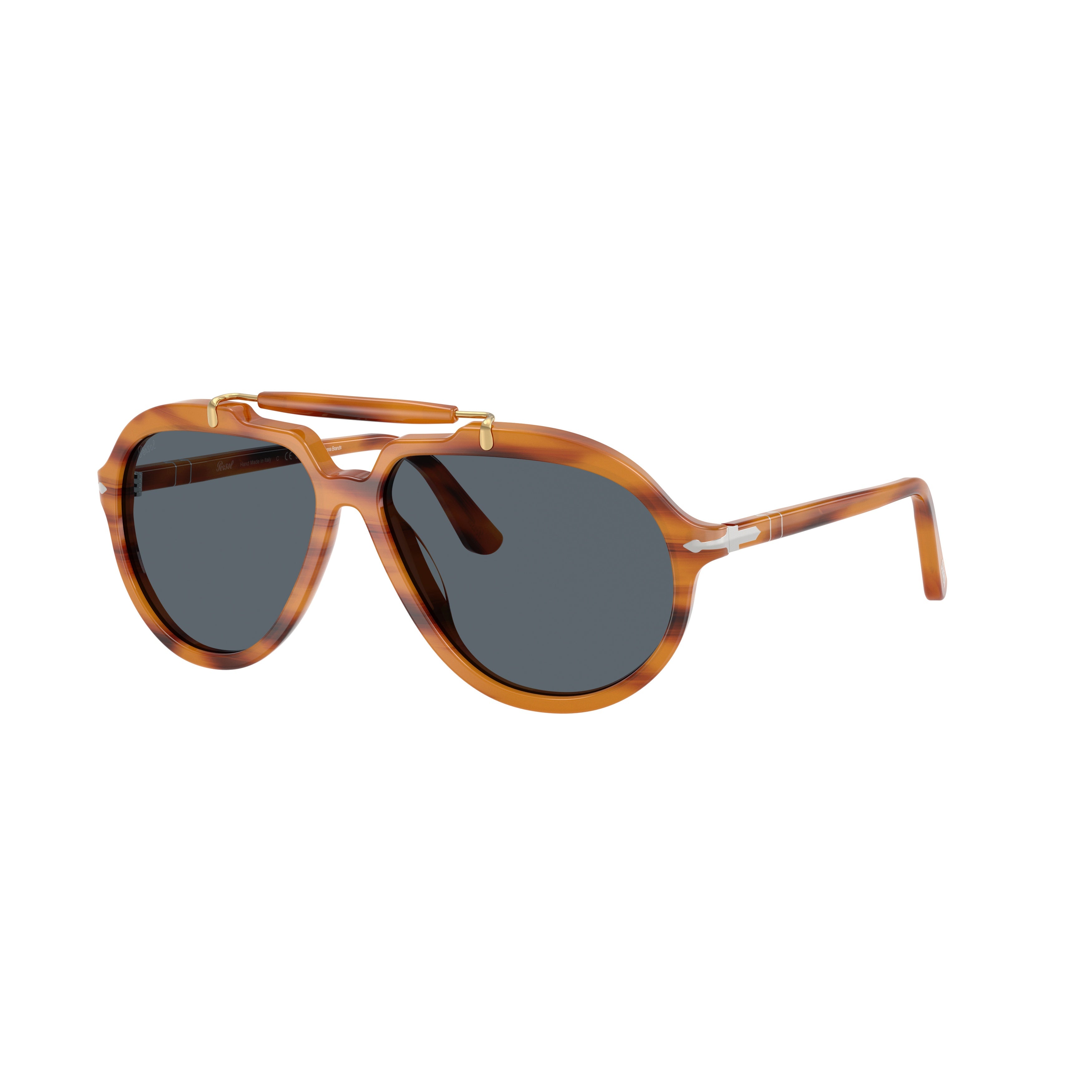 0po0202s Tortoiseshell Aviator Sunglasses with Distinctive Double Bridge
