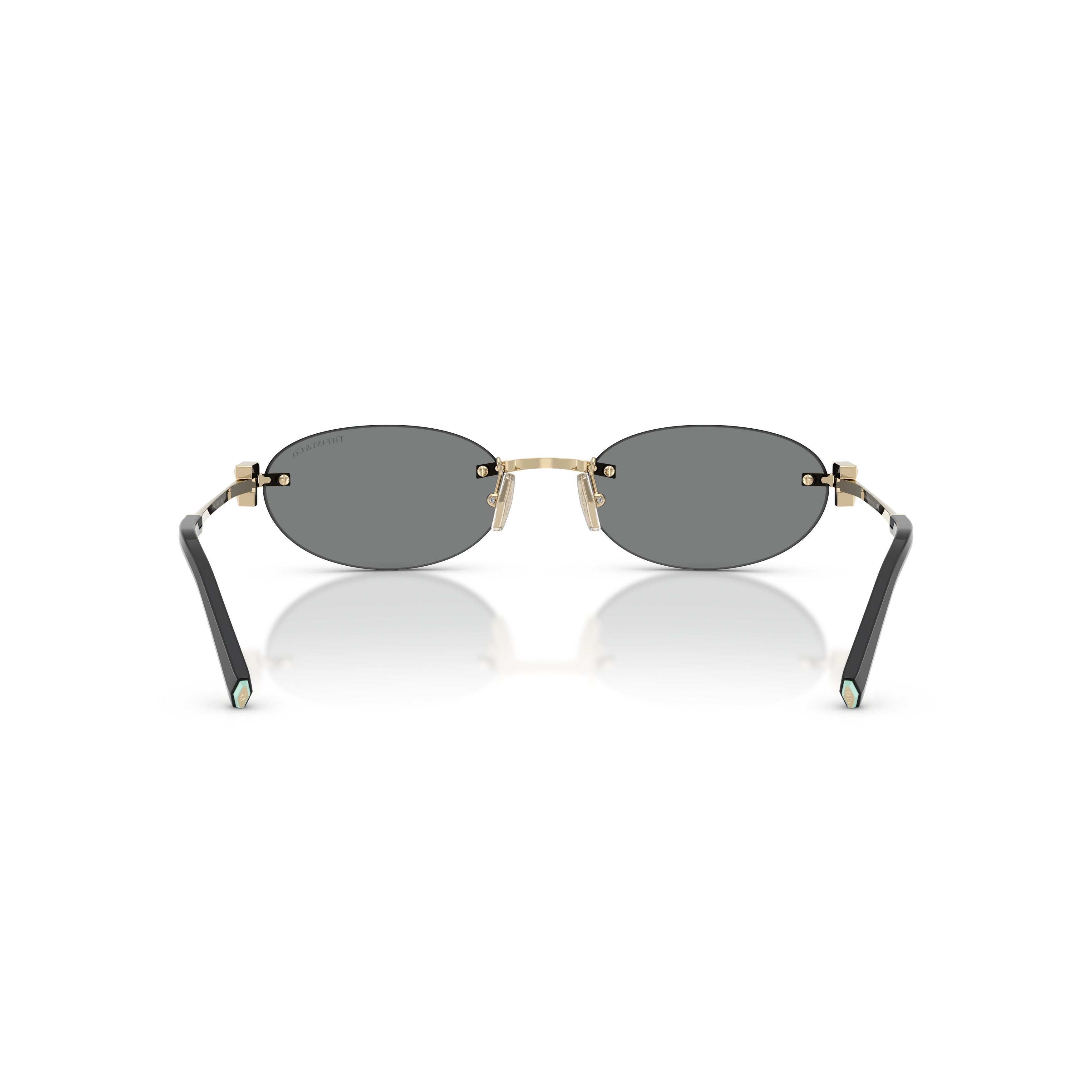 Oval Rimless Sunglasses With Gold-Tone Metal Frame