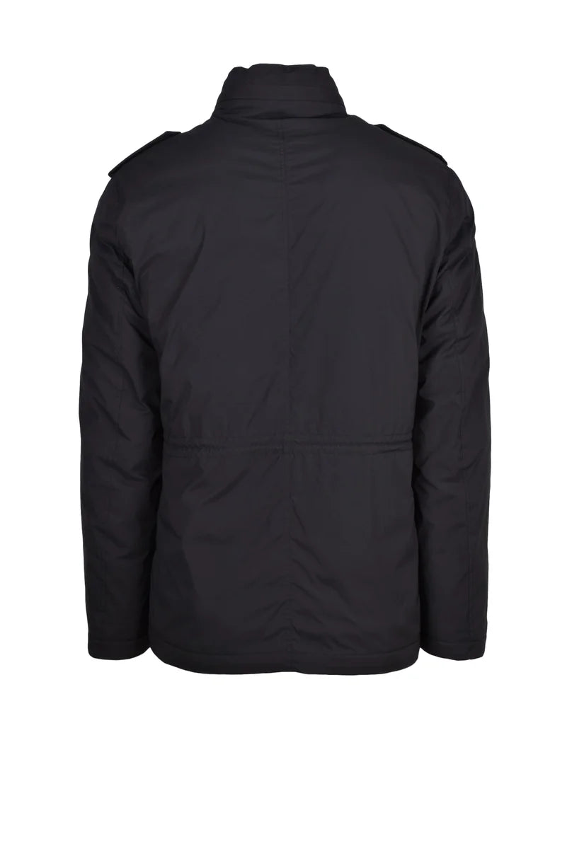 Down Jacket with Removable Hood - Black