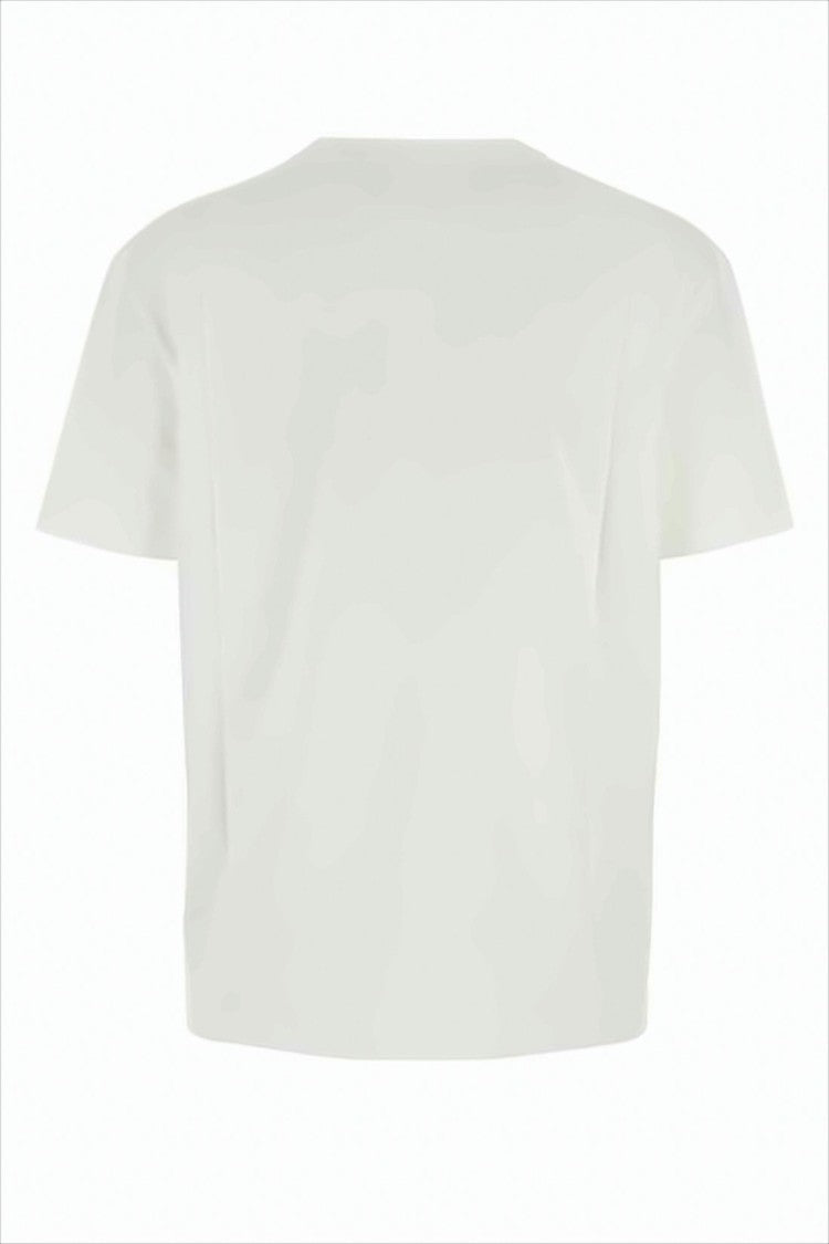 Short-Sleeved Cotton T-Shirt with Floral Emblem