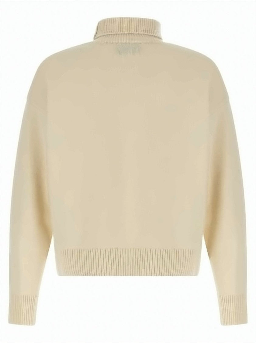 Cropped Turtleneck Sweater in Luxe Wool-Cashmere Blend