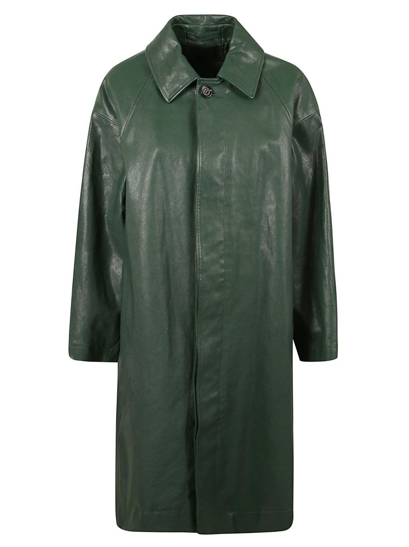 Calf Grain Leather Coat