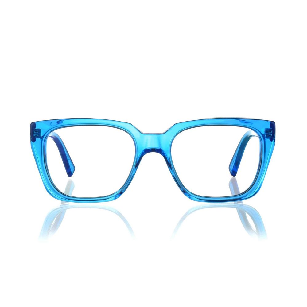 Ellis Rectangular Blue Acrylic Sunglasses
