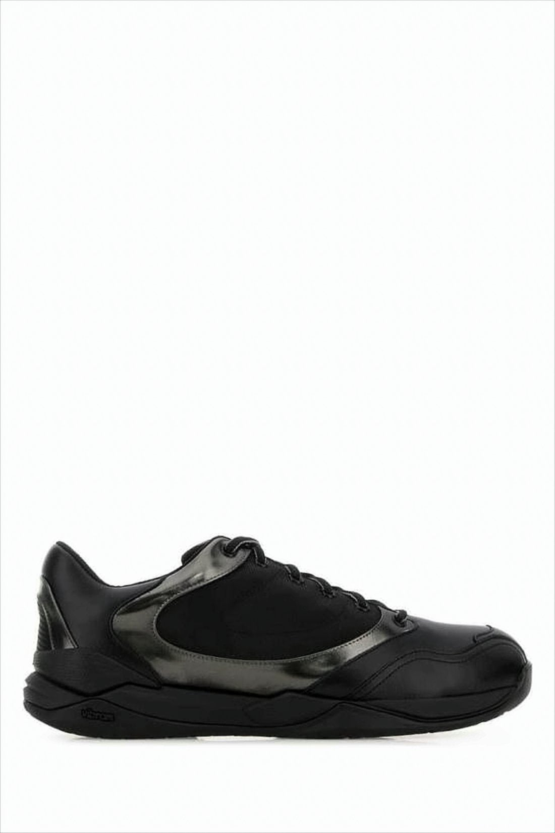 Streamlined Black Sneakers with Panel Detailing