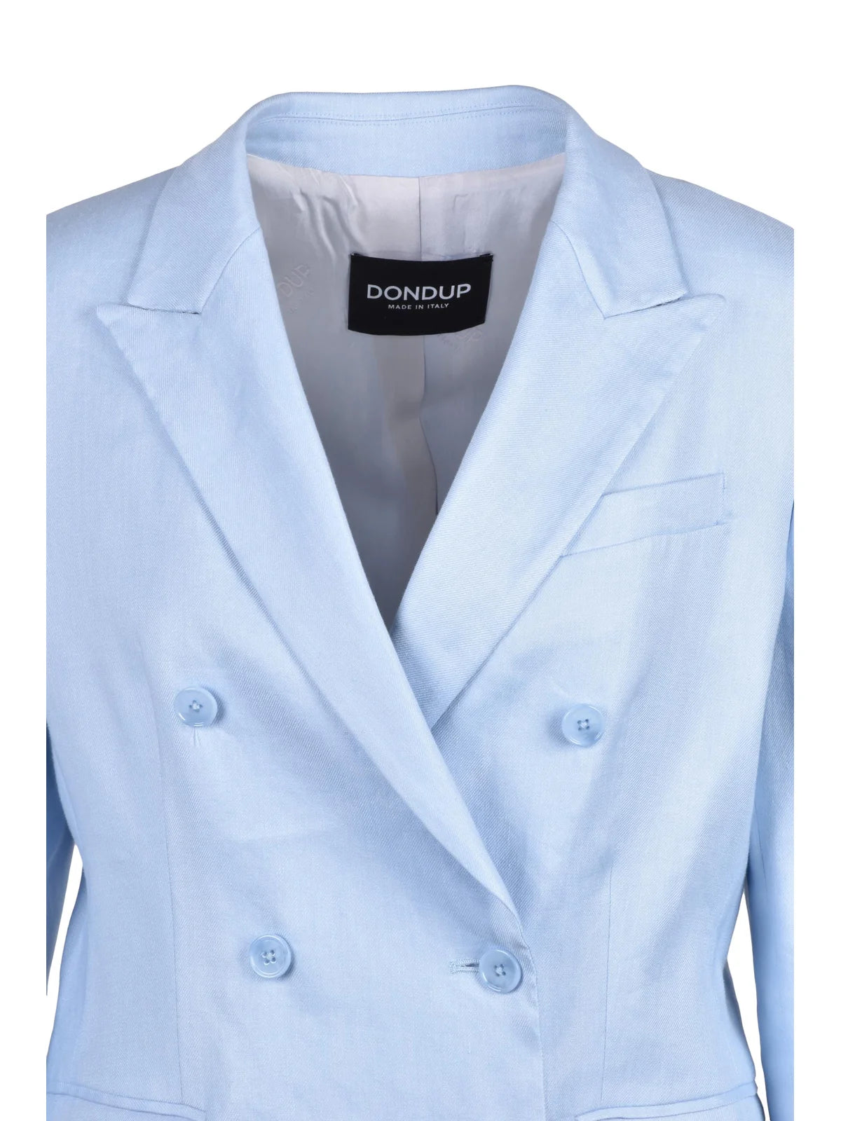 Light Blue Double-Breasted Linen Viscose Jacket
