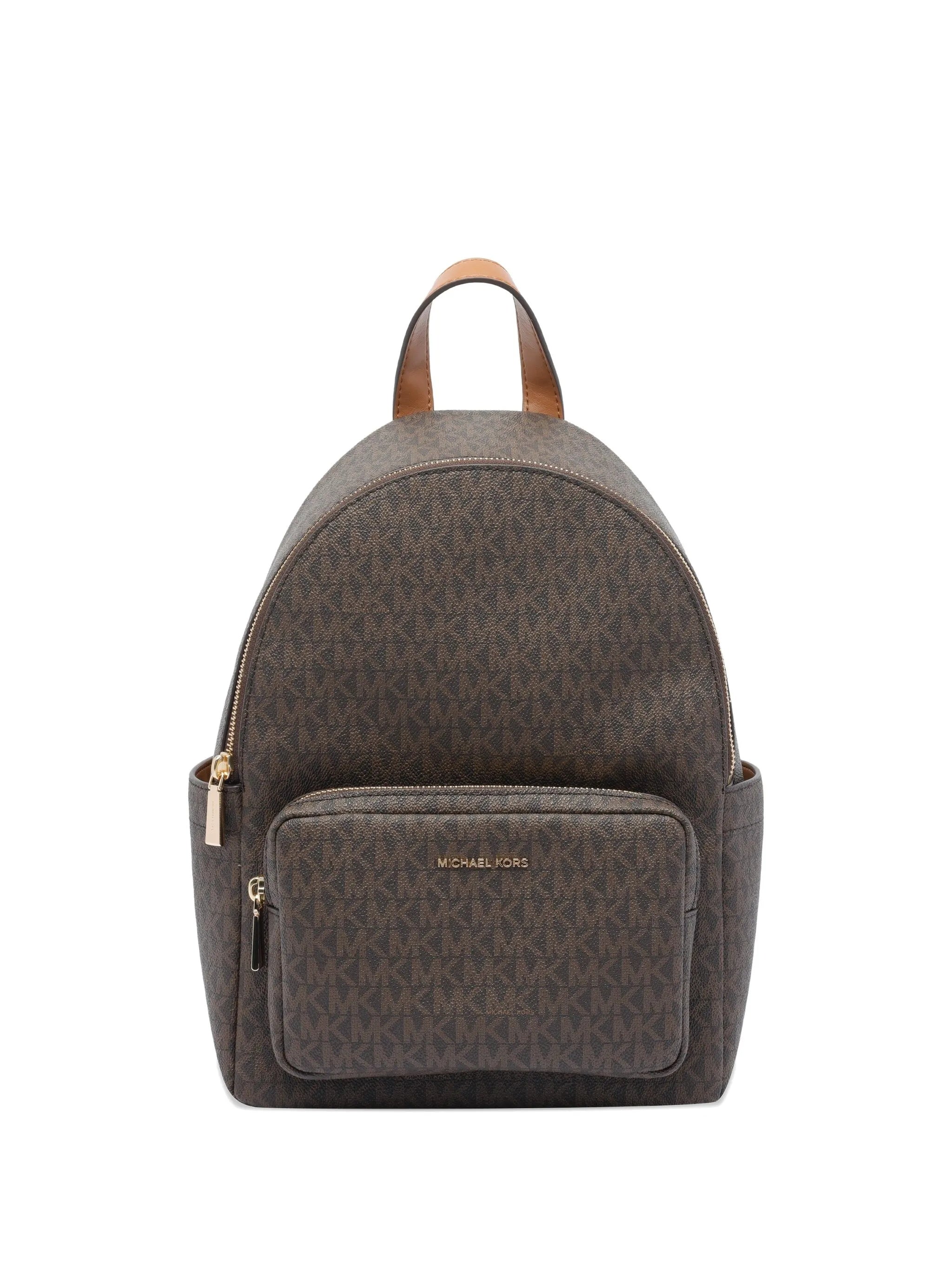 Dark Brown Monogram Pattern Backpack