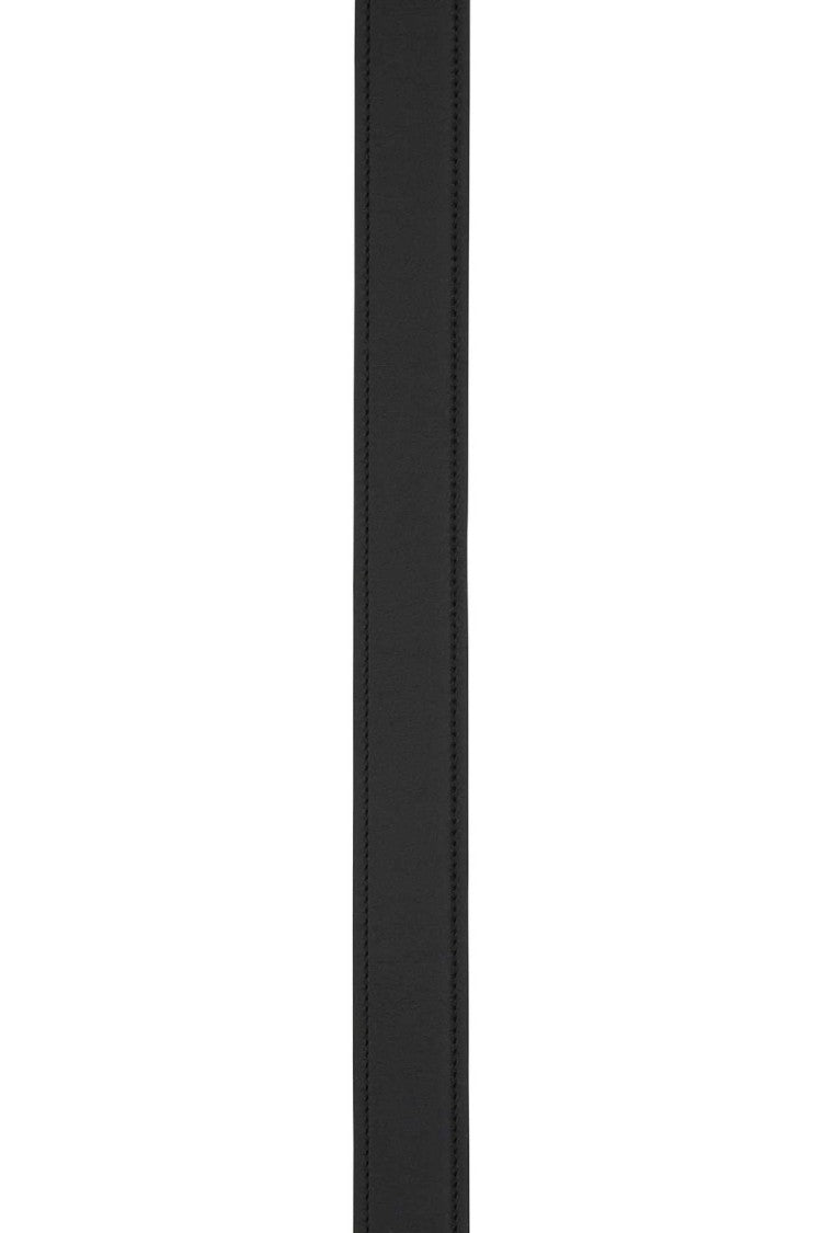 Leather Belt with Interlocking Double-G Buckle
