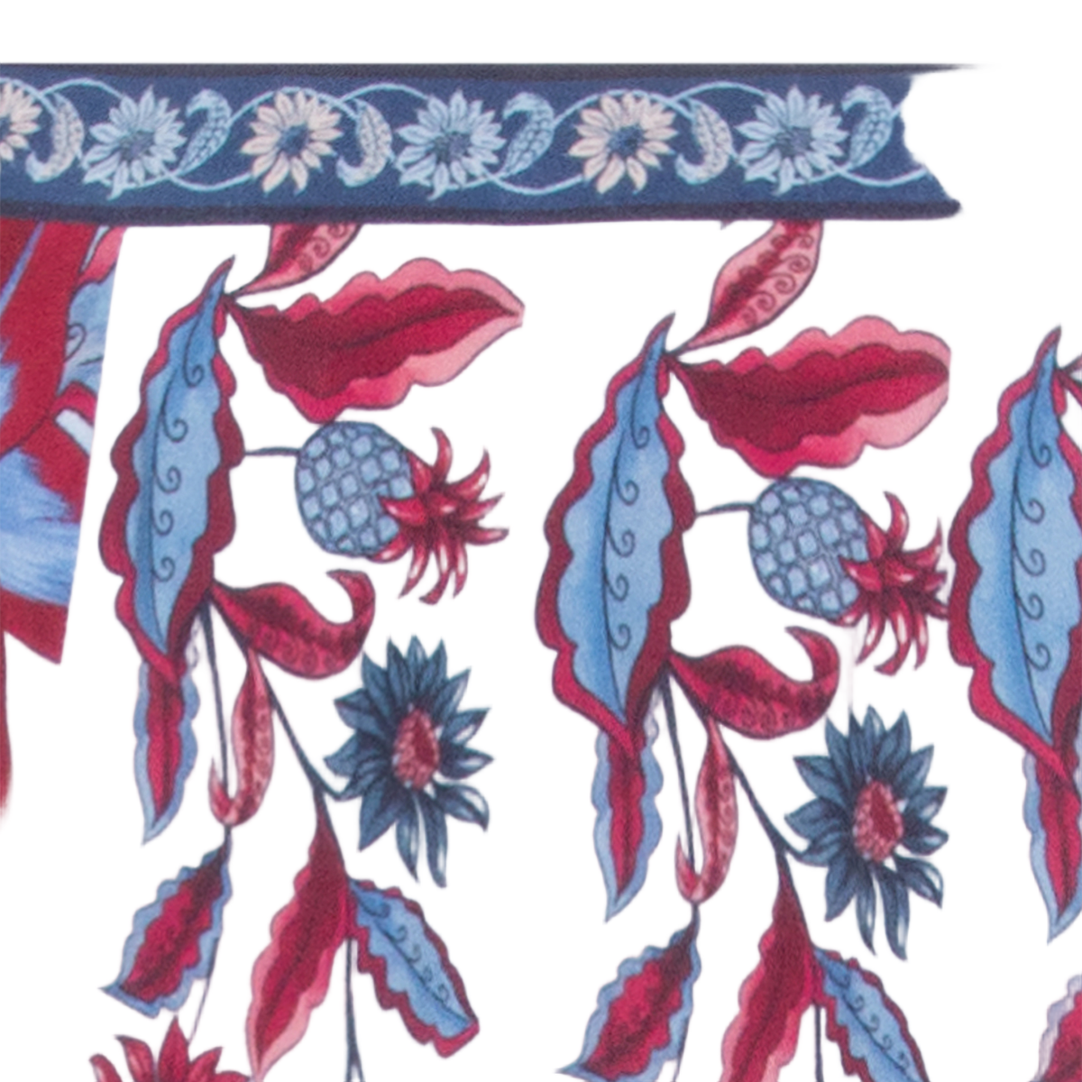 Mid-Length Skirt With Vibrant Floral Abstract Pattern